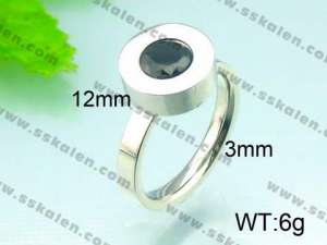 Stainless Steel Stone&Crystal Ring - KR29660-Z