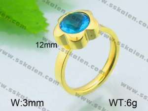 Stainless Steel Stone&Crystal Ring - KR29978-K