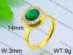 Stainless Steel Stone&Crystal Ring - KR30054-Z