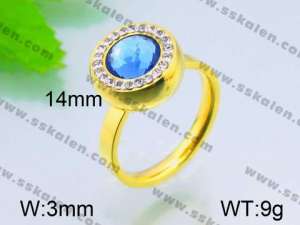 Stainless Steel Stone&Crystal Ring - KR30055-Z