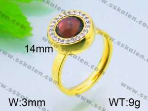 Stainless Steel Stone&Crystal Ring - KR30056-Z