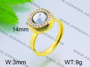 Stainless Steel Stone&Crystal Ring - KR30057-Z