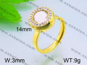 Stainless Steel Stone&Crystal Ring - KR30059-Z