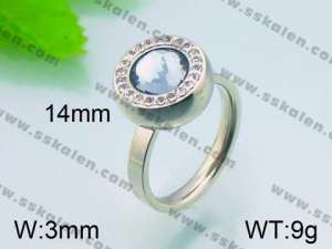 Stainless Steel Stone&Crystal Ring - KR30062-Z