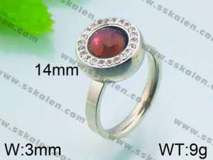 Stainless Steel Stone&Crystal Ring - KR30063-Z