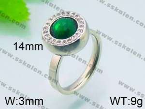 Stainless Steel Stone&Crystal Ring - KR30064-Z