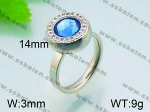 Stainless Steel Stone&Crystal Ring - KR30065-Z