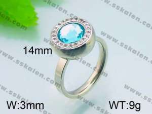 Stainless Steel Stone&Crystal Ring - KR30066-Z