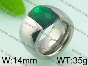 Stainless Steel Stone&Crystal Ring - KR30390-K