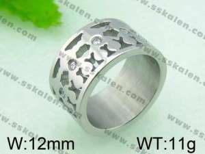 Stainless Steel Stone&Crystal Ring - KR30442-K