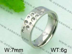 Stainless Steel Stone&Crystal Ring - KR30461-K