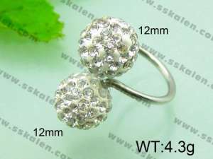 Stainless Steel Stone&Crystal Ring - KR30903-Z