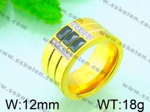 Stainless Steel Stone&Crystal Ring - KR30931-K