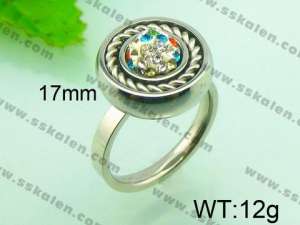 Stainless Steel Stone&Crystal Ring - KR30964-Z