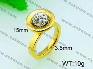 Stainless Steel Stone&Crystal Ring - KR31268-K