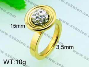 Stainless Steel Stone&Crystal Ring - KR31286-K