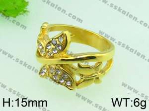 Stainless Steel Stone&Crystal Ring - KR31332-L