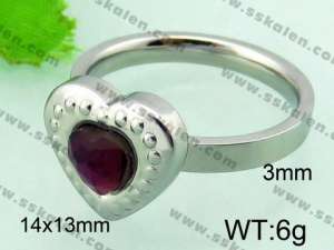 Stainless Steel Stone&Crystal Ring - KR32108-Z