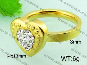 Stainless Steel Stone&Crystal Ring - KR32116-Z