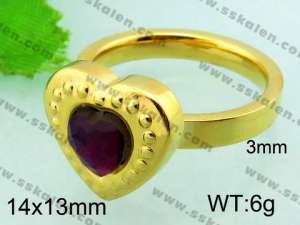 Stainless Steel Stone&Crystal Ring - KR32122-Z