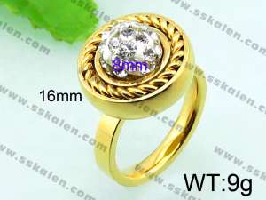 Stainless Steel Stone&Crystal Ring - KR32403-Z