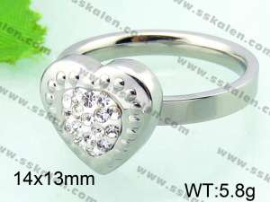 Stainless Steel Stone&Crystal Ring - KR32409-Z