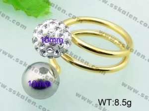 Stainless Steel Stone&Crystal Ring - KR32734-Z