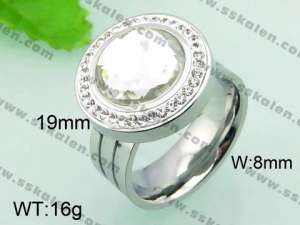 Stainless Steel Stone&Crystal Ring - KR32743-Z