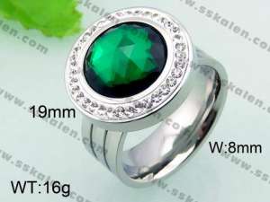 Stainless Steel Stone&Crystal Ring - KR32746-Z