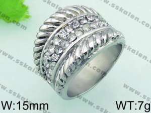 Stainless Steel Stone&Crystal Ring - KR32776-L