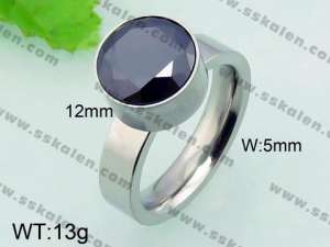 Stainless Steel Stone&Crystal Ring - KR32906-K