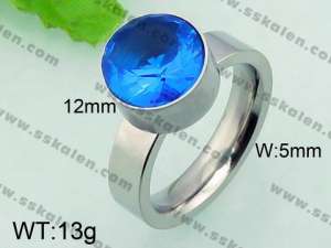 Stainless Steel Stone&Crystal Ring - KR32908-K