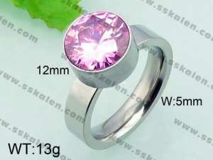 Stainless Steel Stone&Crystal Ring - KR32909-K