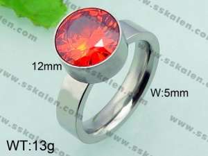 Stainless Steel Stone&Crystal Ring - KR32911-K