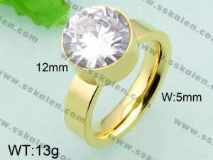 Stainless Steel Stone&Crystal Ring - KR32912-K