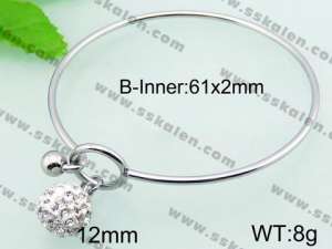 Stainless Steel Stone Bangle  - KB56784-Z