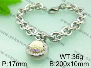 Stainless Steel Stone Bracelet  - KB52621-Z