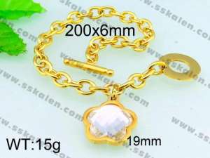 Stainless Steel Crystal Bracelet  - KB54780-Z