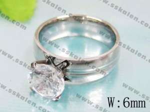 Stainless Steel Stone Ring - KR11960
