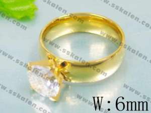 Stainless Steel Gold-Plating Ring - KR9550-K