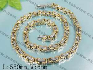 Stainless Steel Gold-Plating Necklace - KN4545